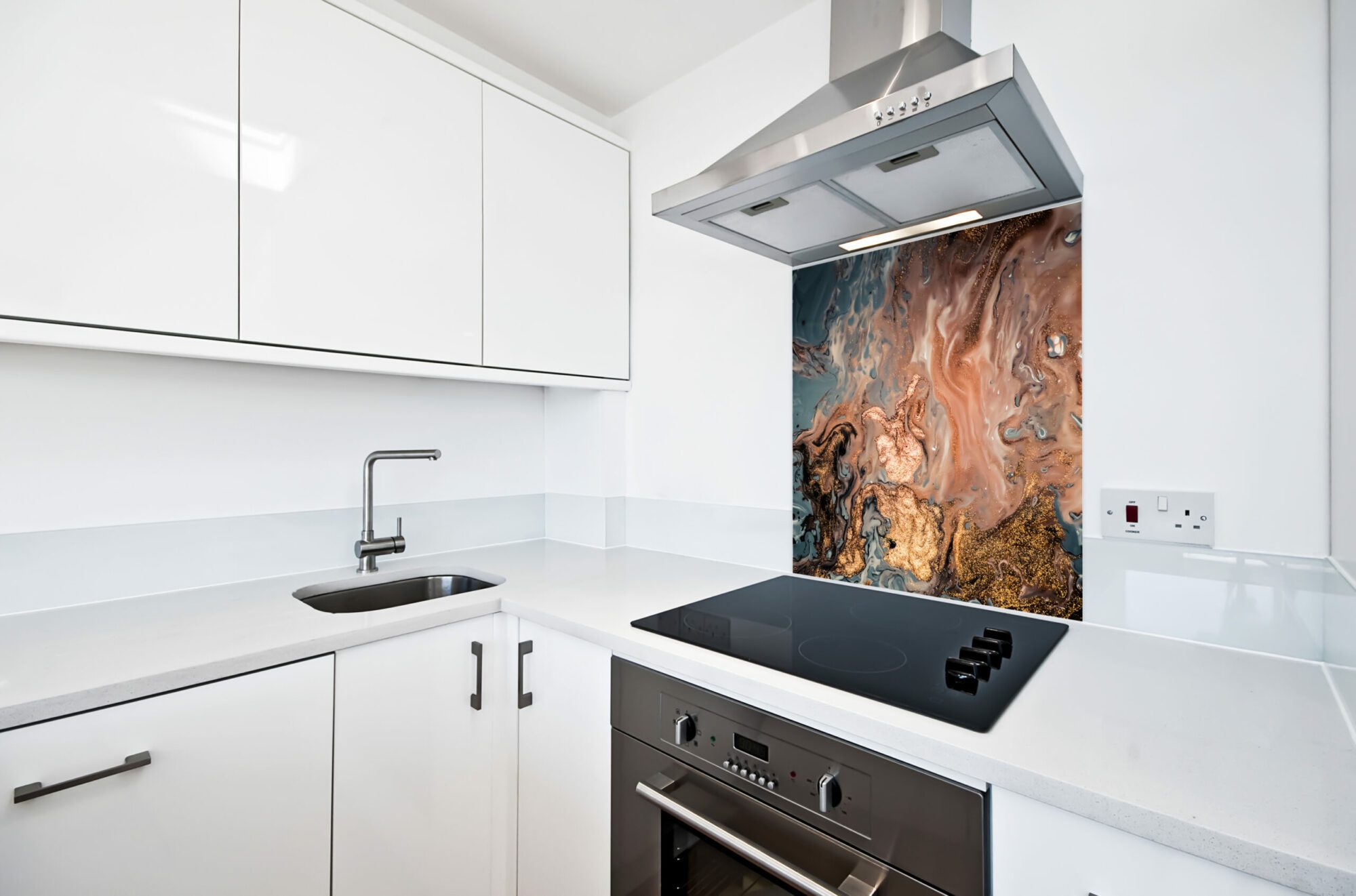 printed glass splashback