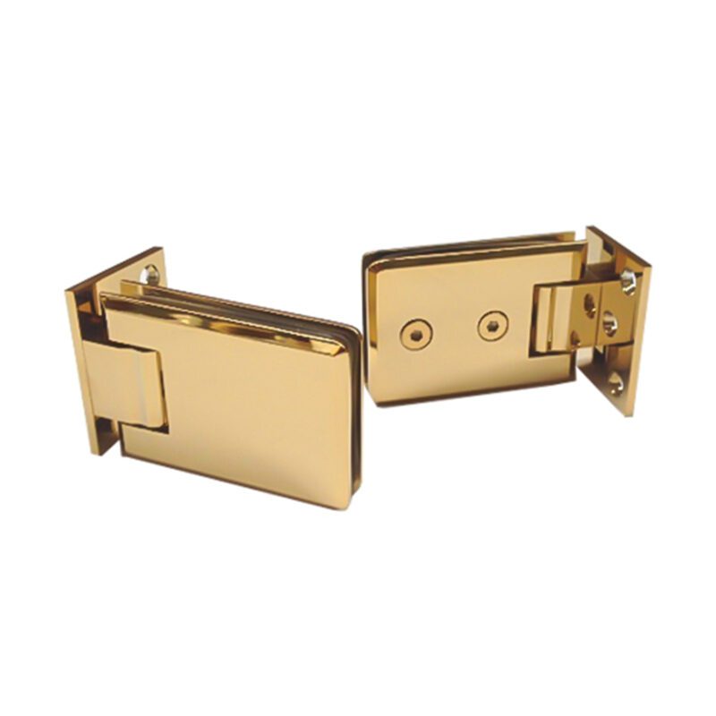 Polished Brass Glass to Wall 90 Degree Door Hinge