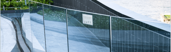 An outdoor frameless glass balustrade