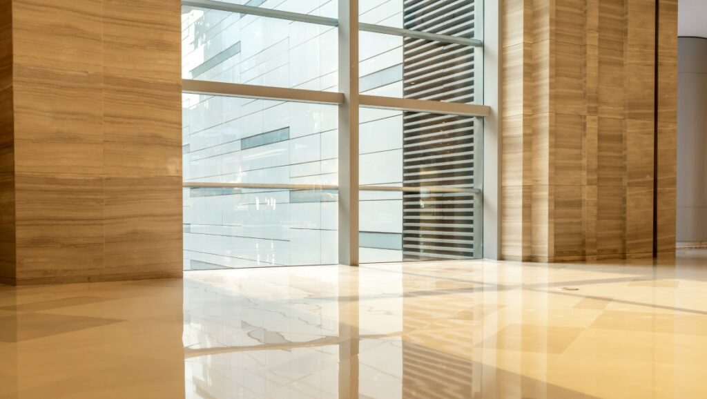 Fire rated glass in office interior