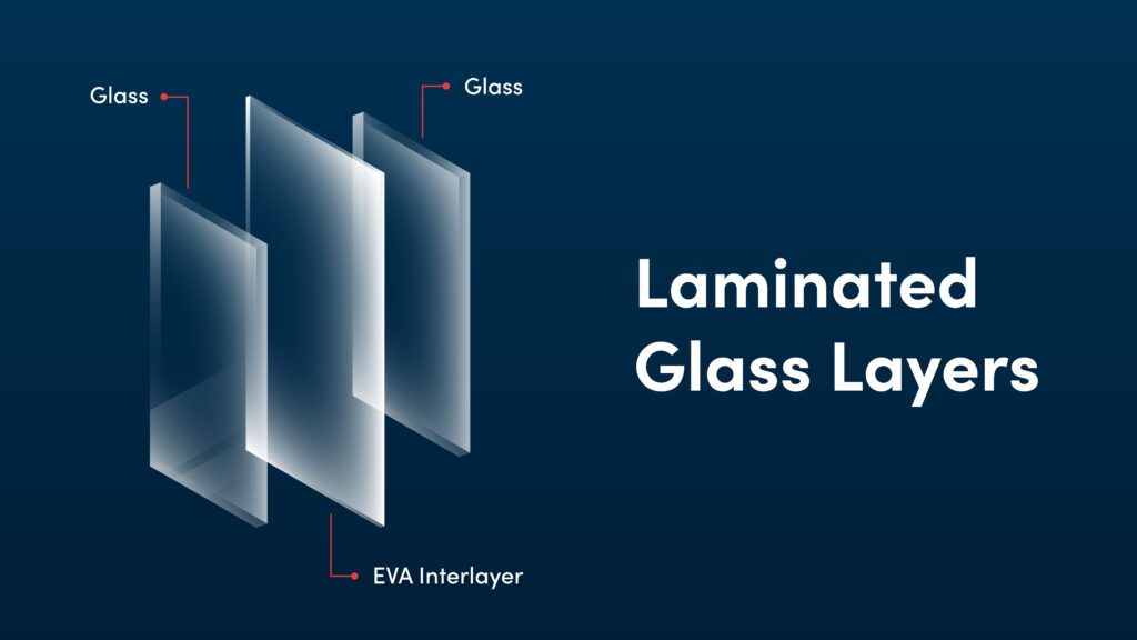 Graphics showing the layers of laminated glass
