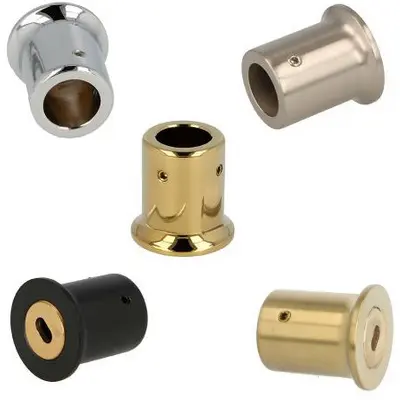 Image of wall and ceiling mounting brackets for a glass shower screen support bar, designed for secure and stable installation of support bars in shower enclosures.”