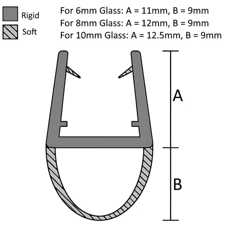 glass compression seal technical drawing showing product details.